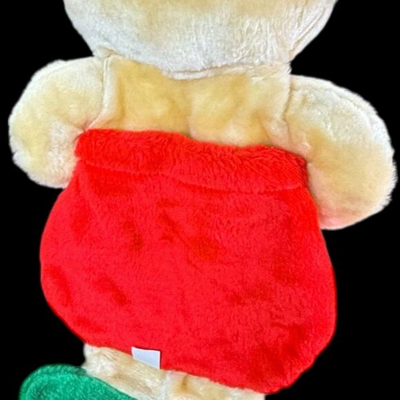 Santa's Best Rennoc Teddy Bear Christmas Plush Stocking Light Brown Overalls 20" - Picture 7 of 9